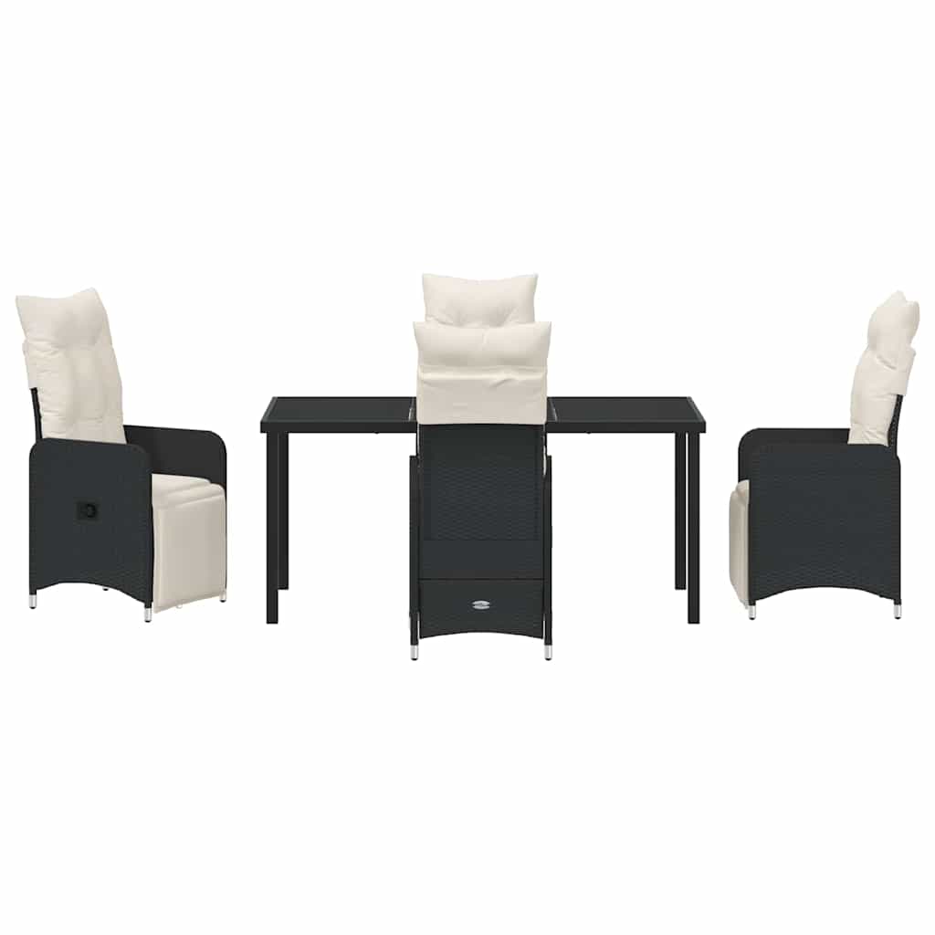 Garten Essgruppe 5 pcs Schwarz Poly-Rattan