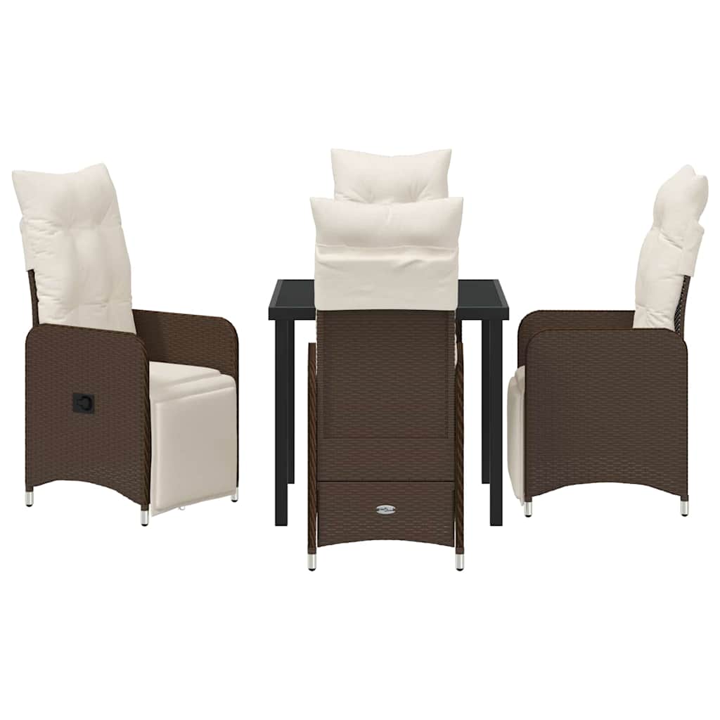 Garten Essgruppe 5 pcs Braun Poly-Rattan