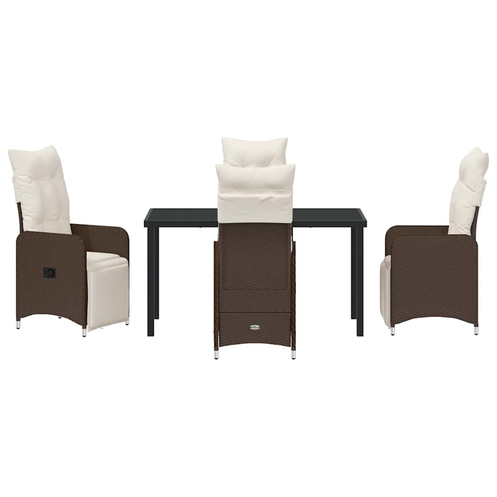 Garten Essgruppe 5 pcs Braun Poly-Rattan