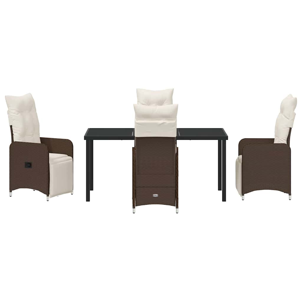Garten Essgruppe 5 pcs Braun Poly-Rattan