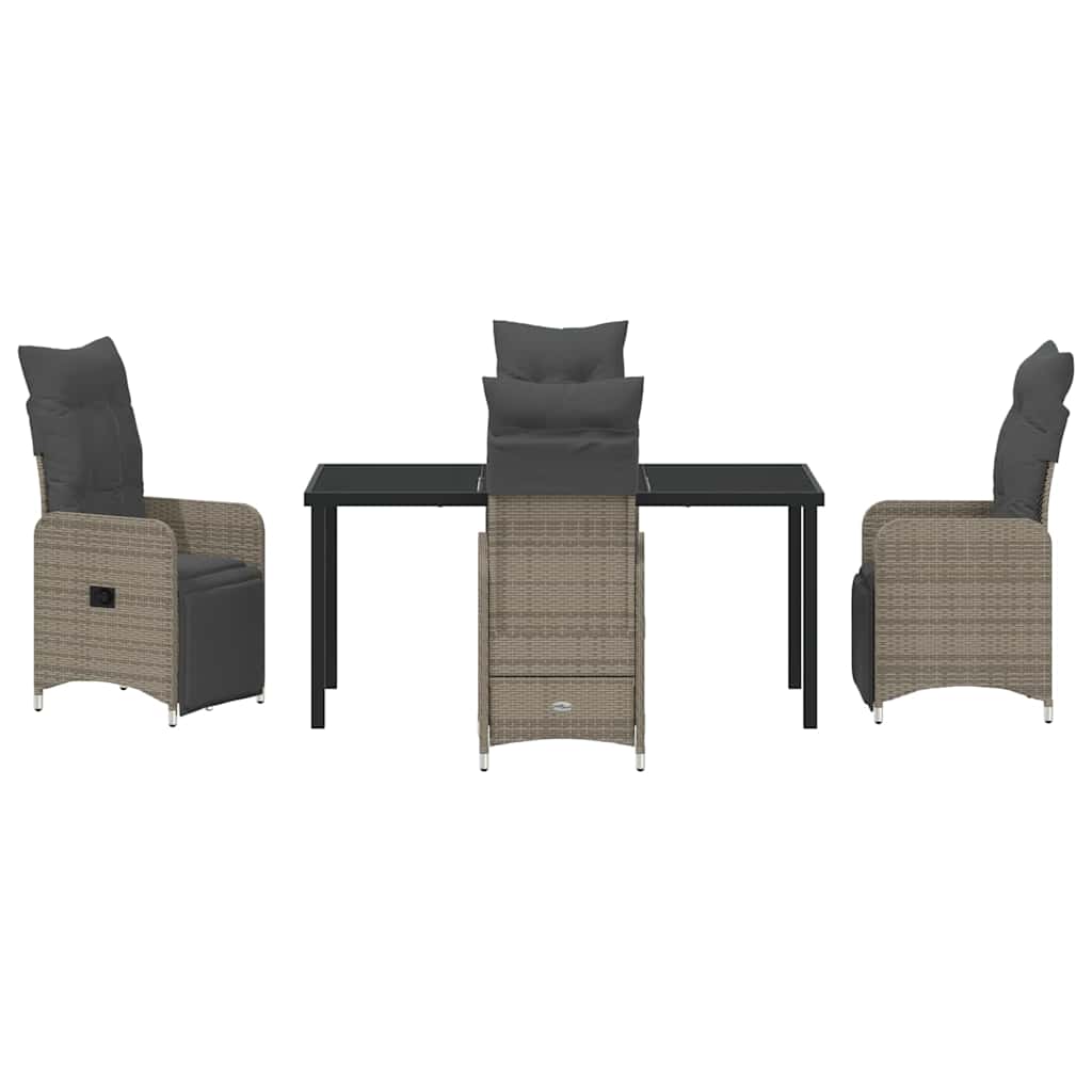 Garten Essgruppe 5 pcs Grau Poly-Rattan