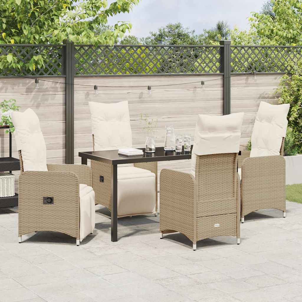 Garten Essgruppe 5 pcs Beige Poly-Rattan