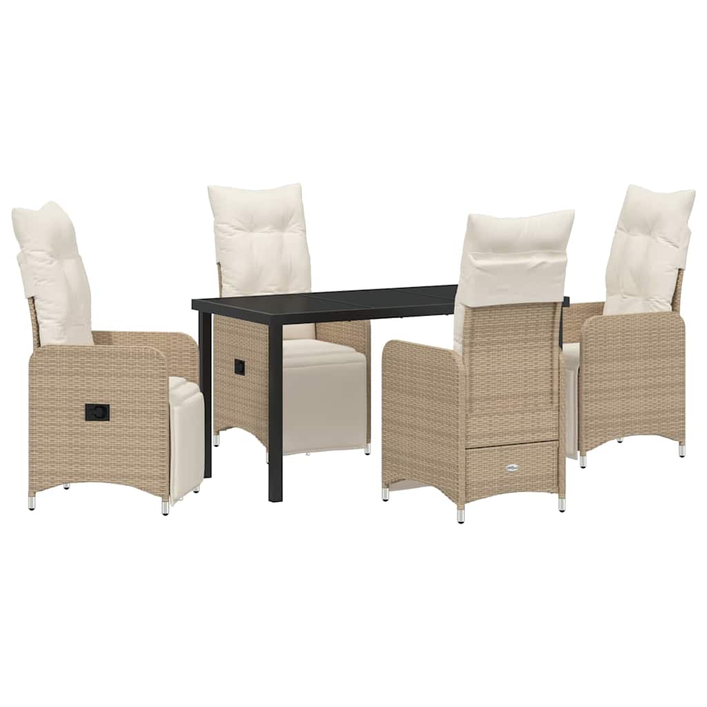 Garten Essgruppe 5 pcs Beige Poly-Rattan