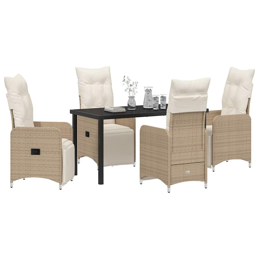 Garten Essgruppe 5 pcs Beige Poly-Rattan