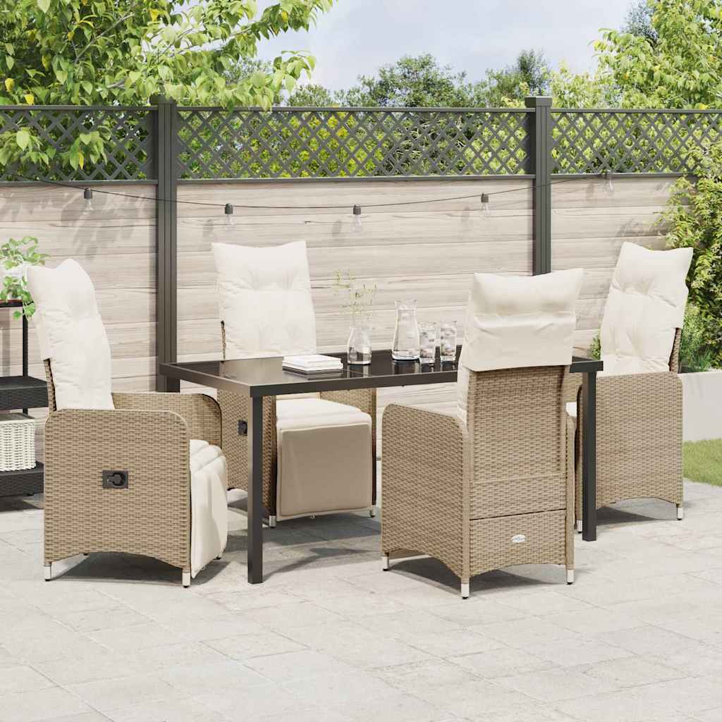Garten Essgruppe 5 pcs Beige Poly-Rattan