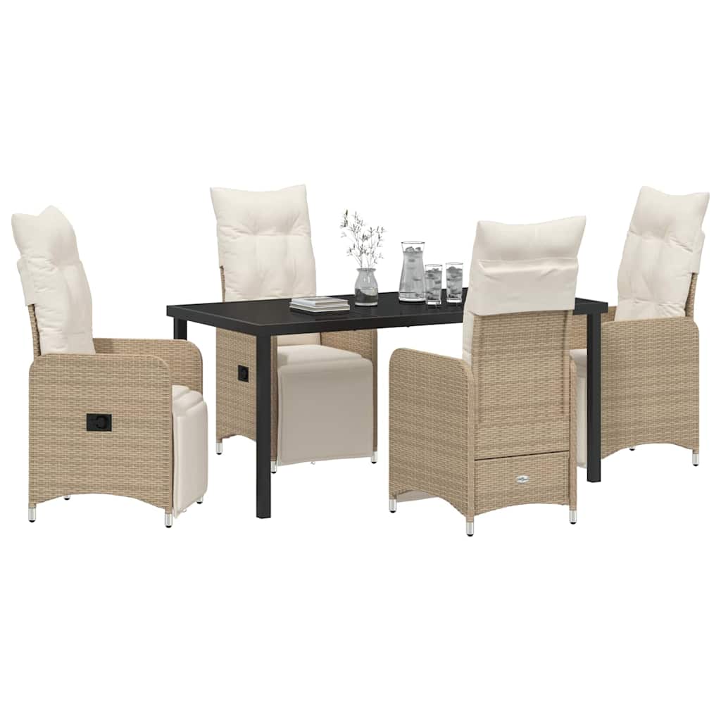 Garten Essgruppe 5 pcs Beige Poly-Rattan