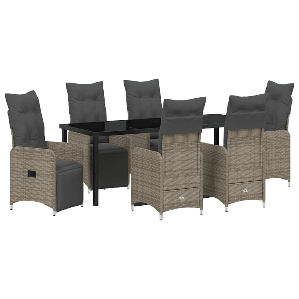 Garten Essgruppe 7 pcs Beige Poly-Rattan