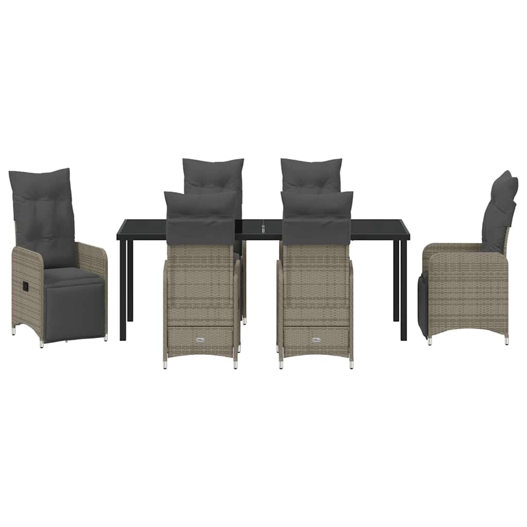 Garten Essgruppe 7 pcs Beige Poly-Rattan