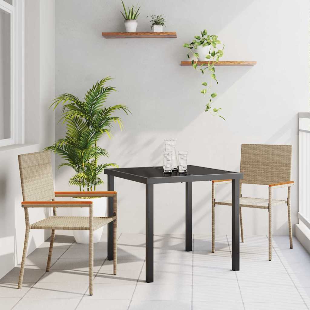 Garten Essgruppe mit Kissen 3 pcs Beige Poly-Rattan