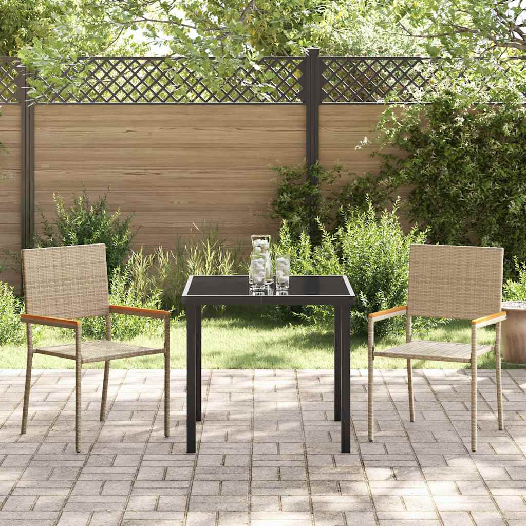 Garten Essgruppe mit Kissen 3 pcs Beige Poly-Rattan