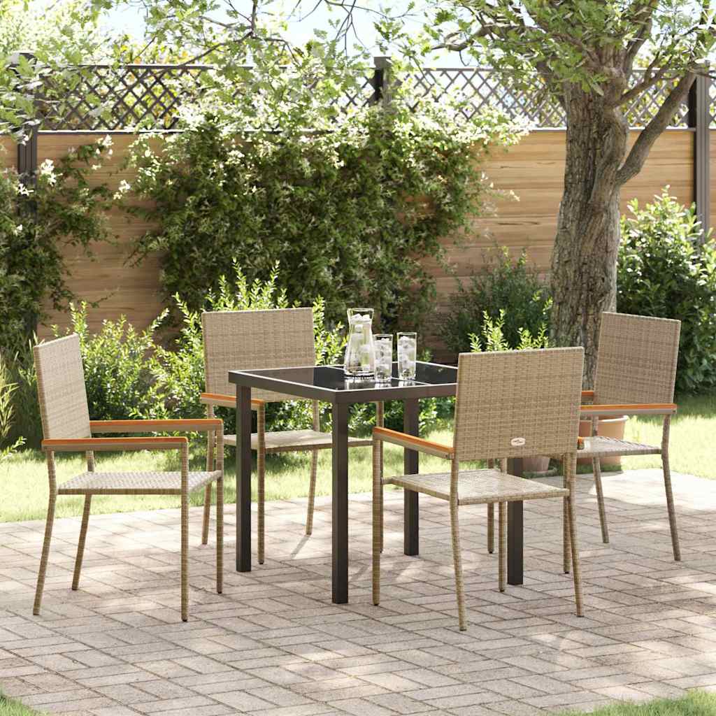 Garten Essgruppe mit Kissen 5 pcs Beige Poly-Rattan