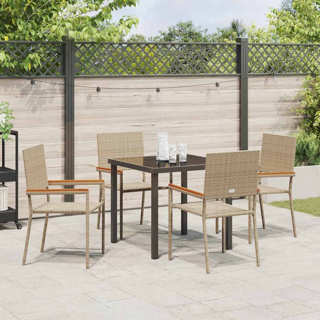 Garten Essgruppe mit Kissen 5 pcs Beige Poly-Rattan