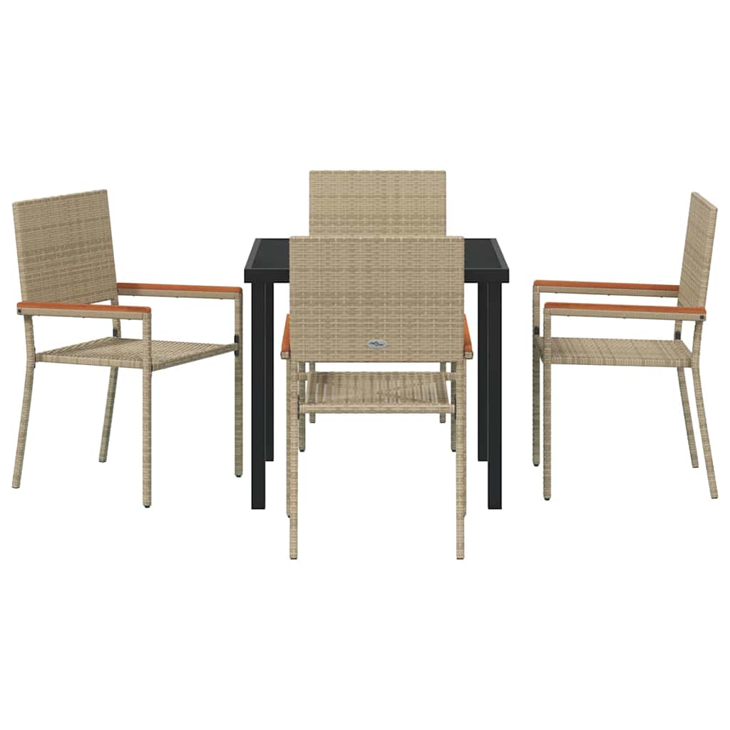 Garten Essgruppe mit Kissen 5 pcs Beige Poly-Rattan