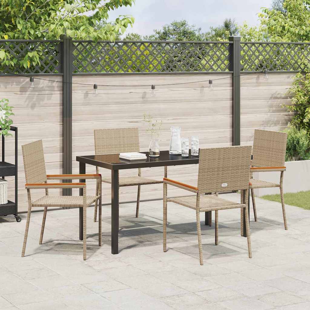 Garten Essgruppe mit Kissen 5 pcs Beige Poly-Rattan