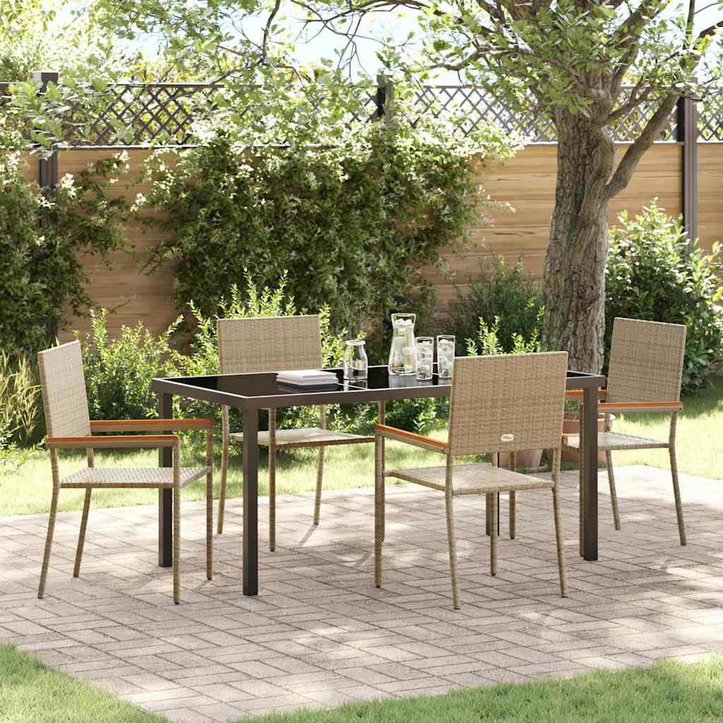 Garten Essgruppe mit Kissen 5 pcs Beige Poly-Rattan