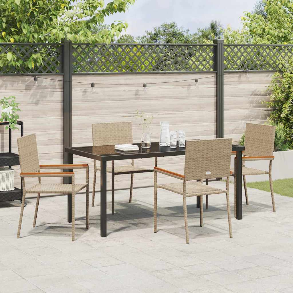 Garten Essgruppe mit Kissen 5 pcs Beige Poly-Rattan