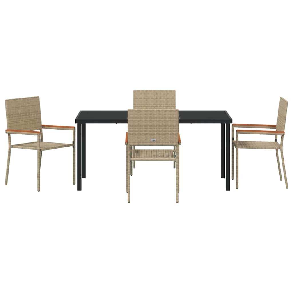 Garten Essgruppe mit Kissen 5 pcs Beige Poly-Rattan