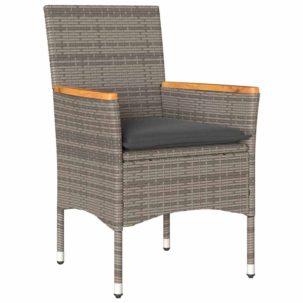 Garten Essgruppe mit Kissen 5 pcs Grau Poly-Rattan