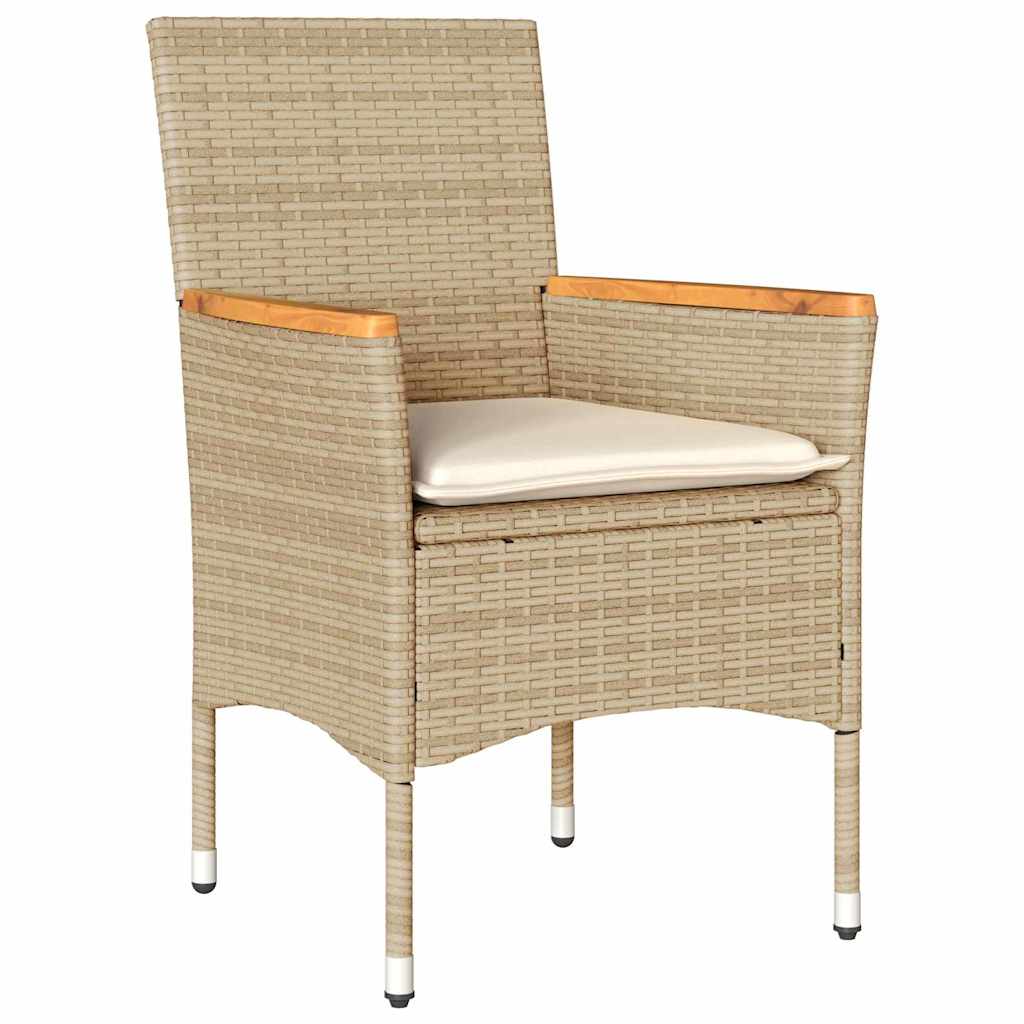 Garten Essgruppe mit Kissen 3 pcs Beige Poly-Rattan