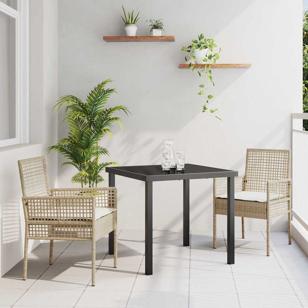 Garten Essgruppe mit Kissen 3 pcs Beige Poly-Rattan