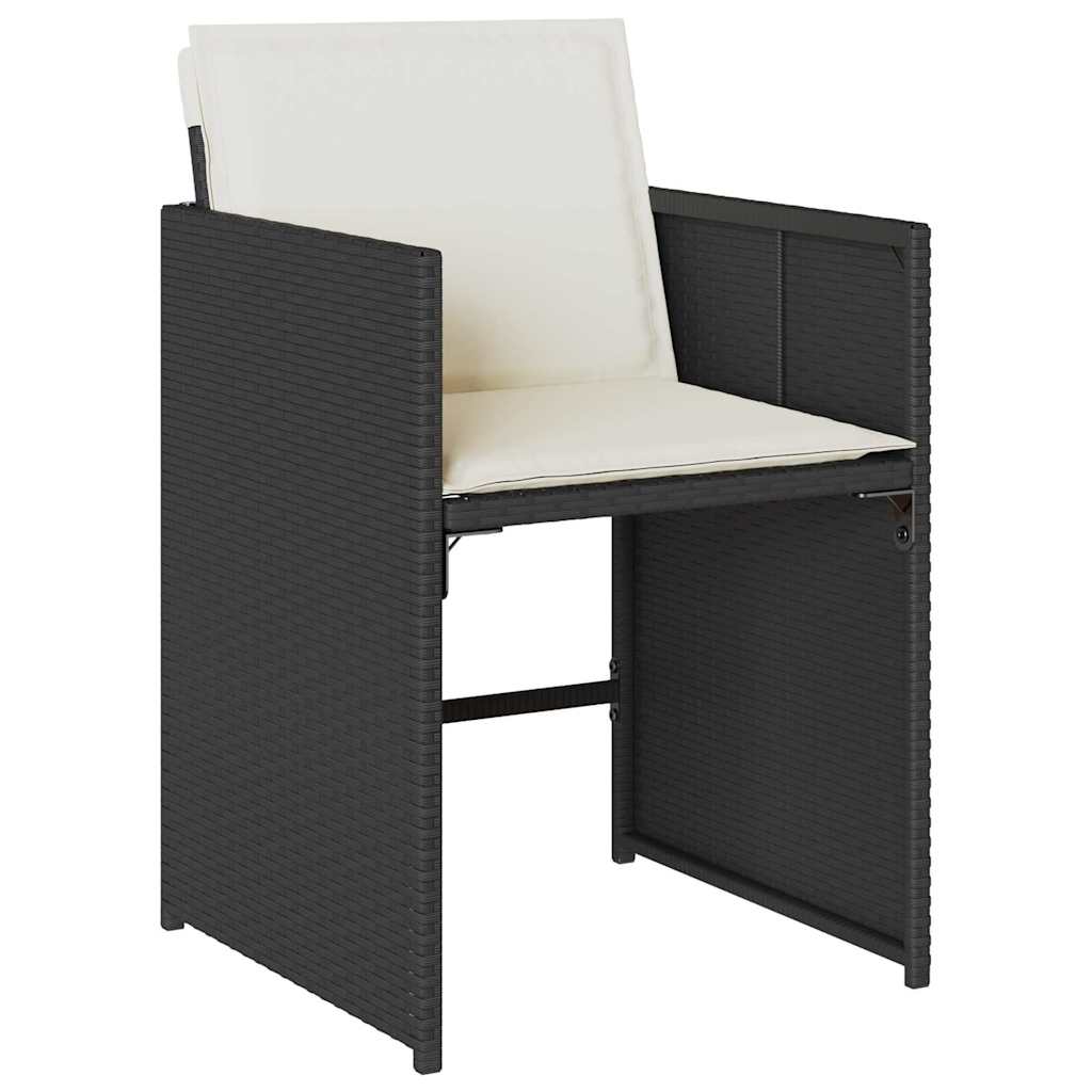 Garten Essgruppe mit Kissen 5 pcs Schwarz Poly-Rattan