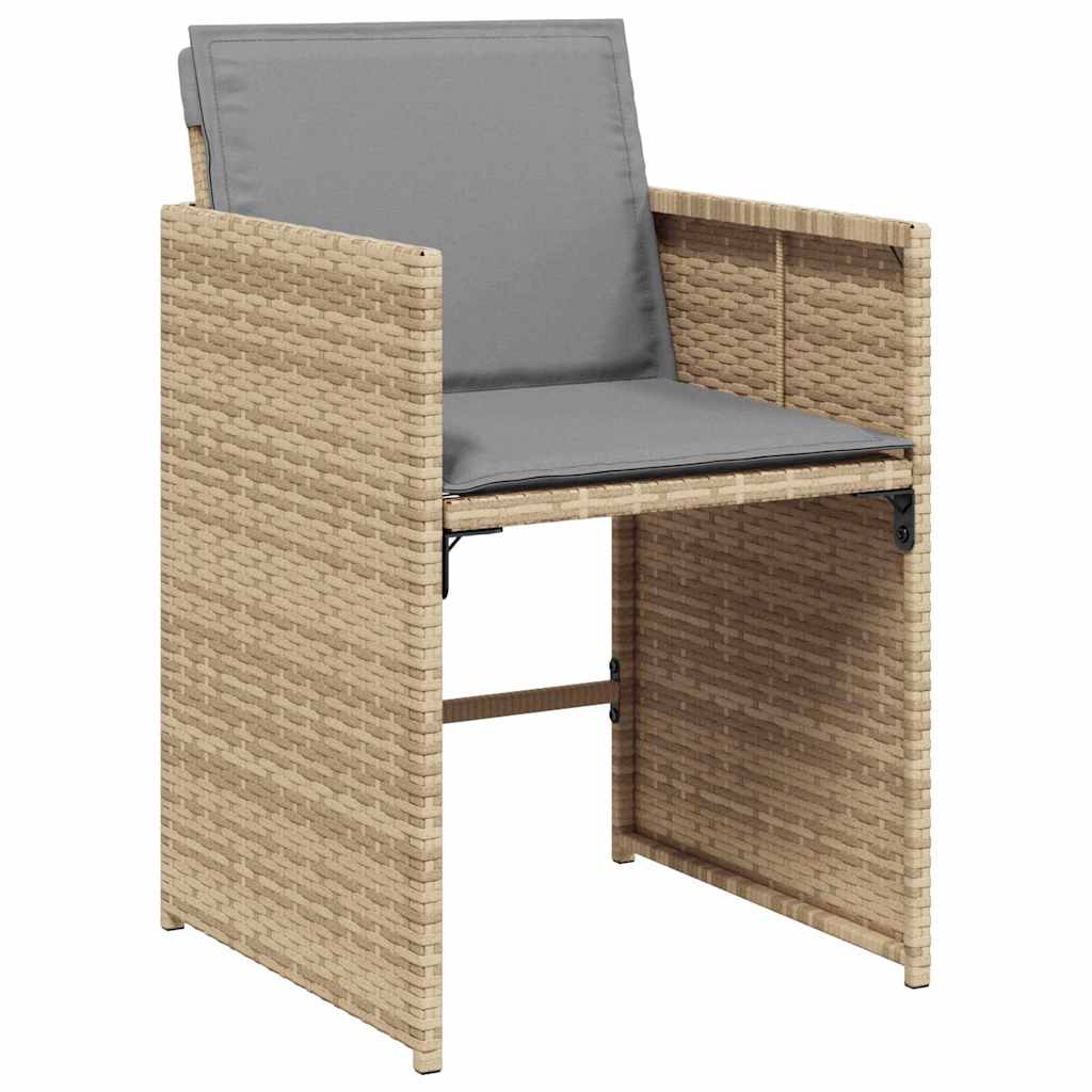 Garten Essgruppe mit Kissen 5 pcs Beige Poly-Rattan