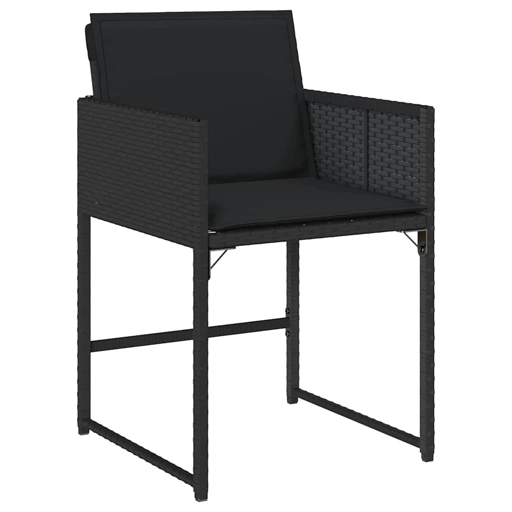 Garten Essgruppe mit Kissen 5 pcs Schwarz Poly-Rattan