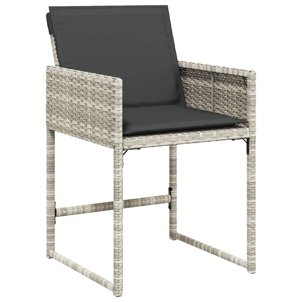 Garten Essgruppe mit Kissen 9 pcs Hellgrau Poly-Rattan