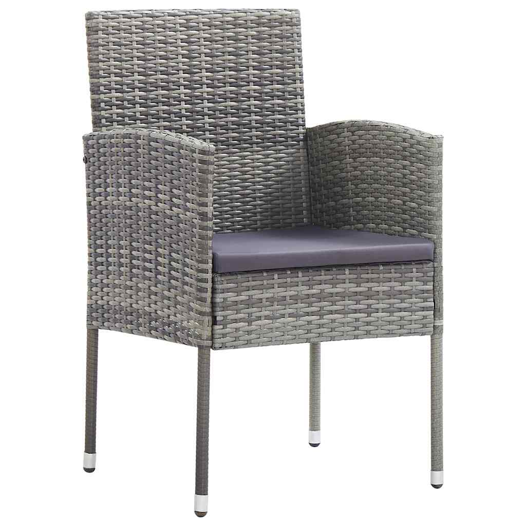 Garten Essgruppe mit Kissen 5 pcs Grau Poly-Rattan