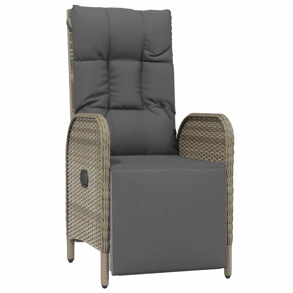Garten Essgruppe mit Kissen 3 pcs Grau Poly-Rattan