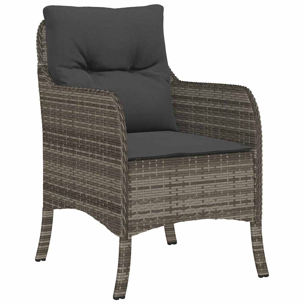 Garten Essgruppe mit Kissen 9 pcs Grau Poly-Rattan