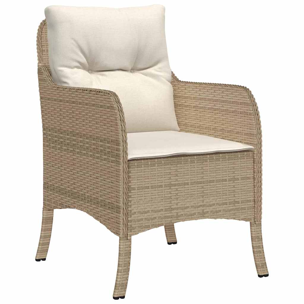 Garten Essgruppe mit Kissen 7 pcs Beige Poly-Rattan