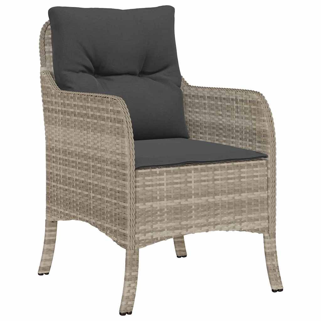 Garten Essgruppe mit Kissen 3 pcs Hellgrau Poly-Rattan