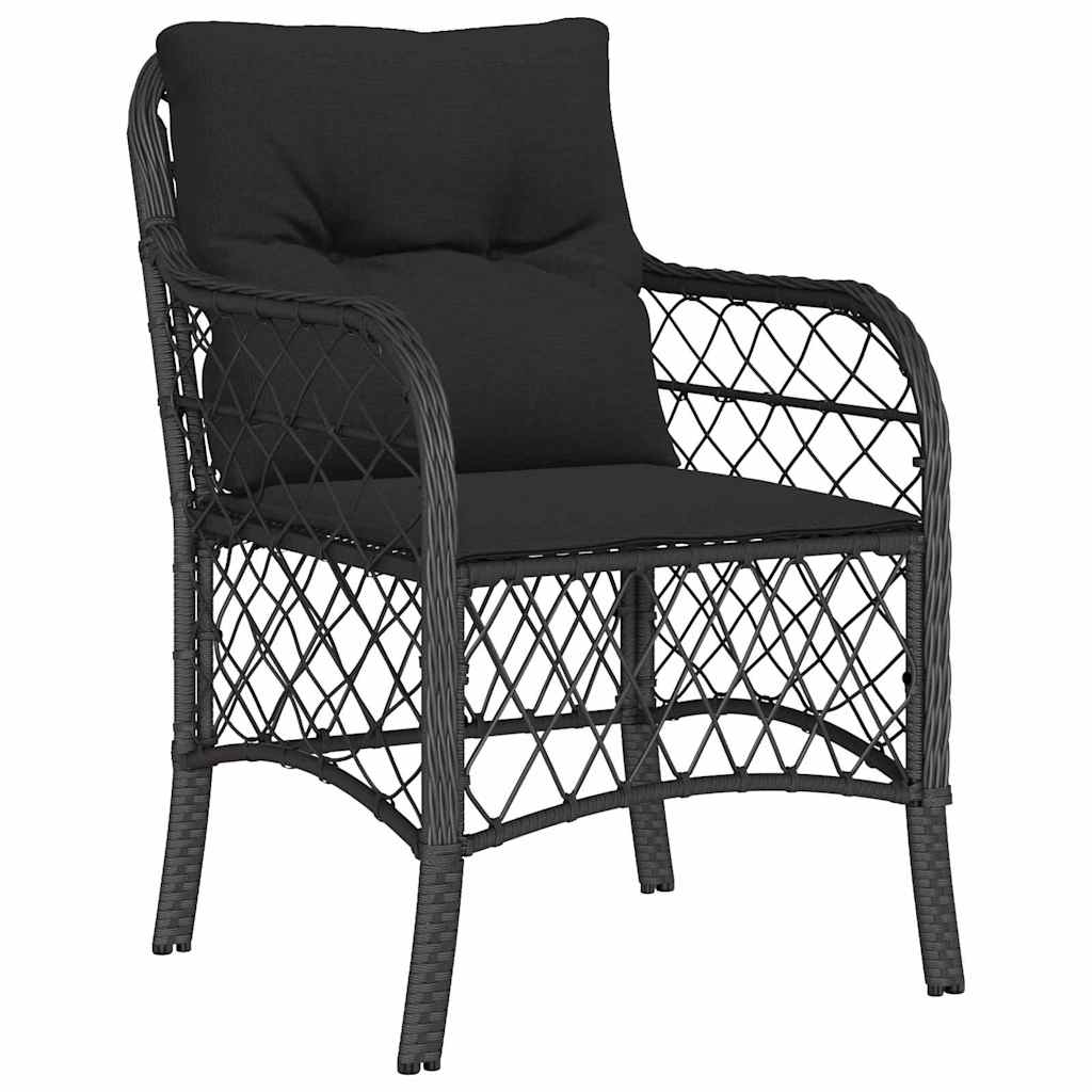 Garten Essgruppe mit Kissen 5 pcs Schwarz Poly-Rattan