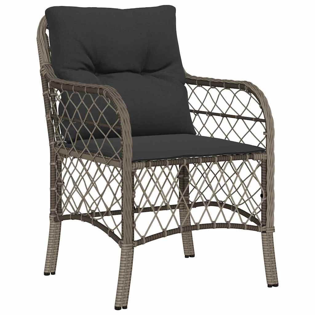 Garten Essgruppe mit Kissen 5 pcs Grau Poly-Rattan