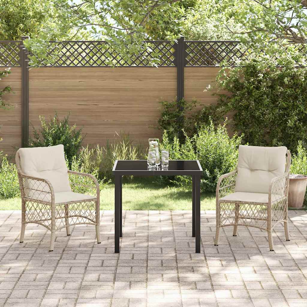 Garten Essgruppe mit Kissen 3 pcs Beige Poly-Rattan