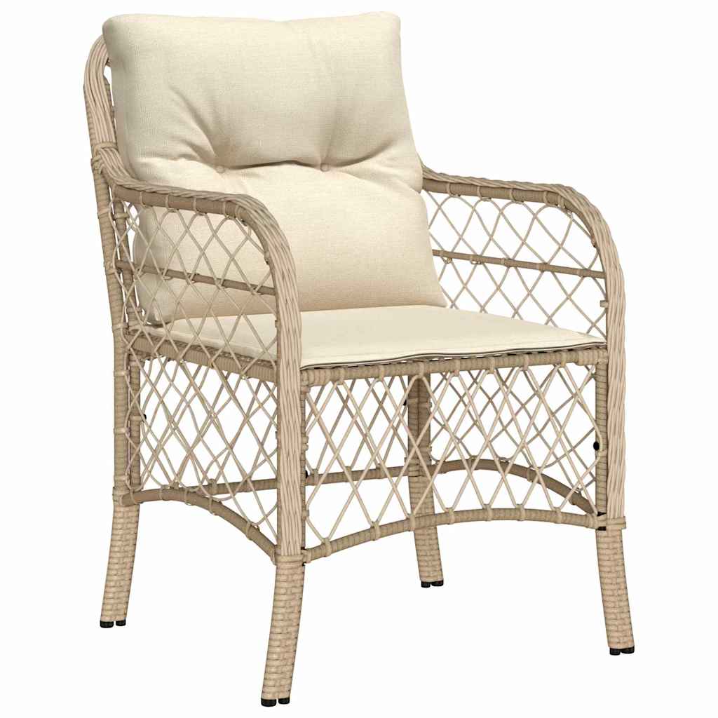 Garten Essgruppe mit Kissen 3 pcs Beige Poly-Rattan