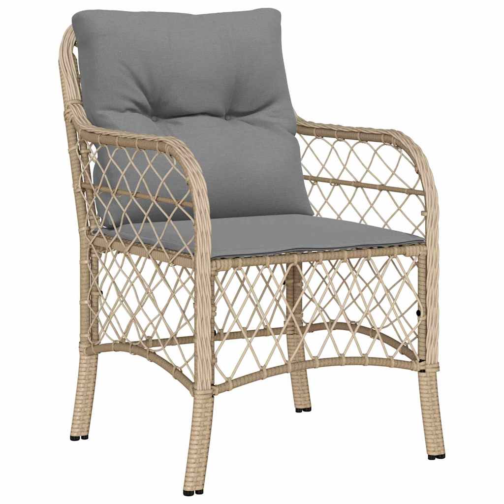 Garten Essgruppe mit Kissen 3 pcs Beige Poly-Rattan