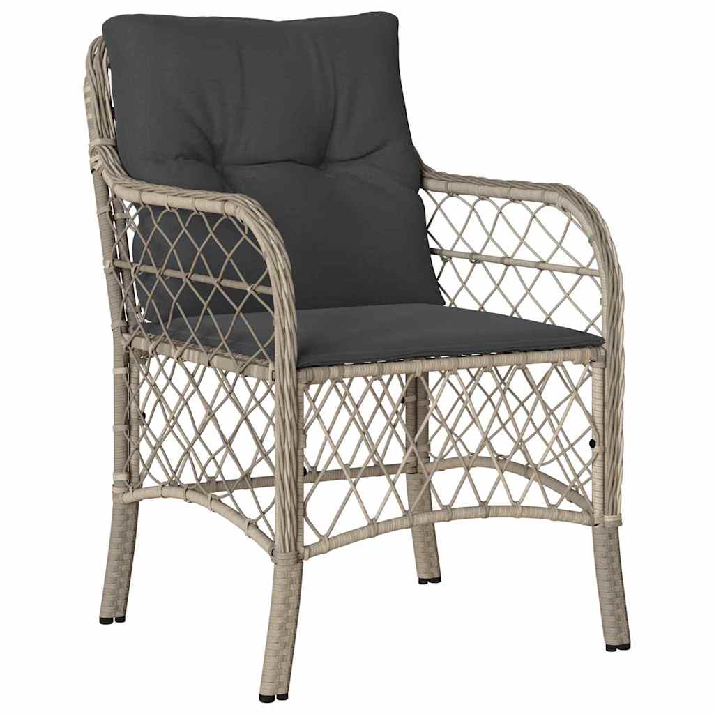 Garten Essgruppe mit Kissen 5 pcs Hellgrau Poly-Rattan