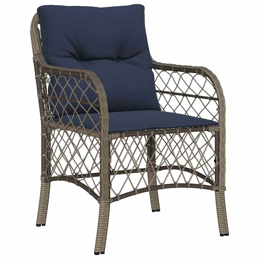 Garten Essgruppe mit Kissen 3 pcs Grau und Schwarz Rattan
