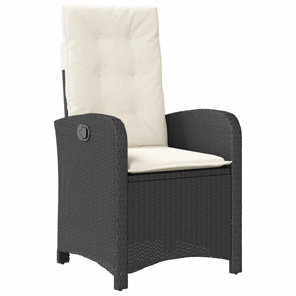 Garten Essgruppe mit Kissen 5 pcs Schwarz Poly-Rattan