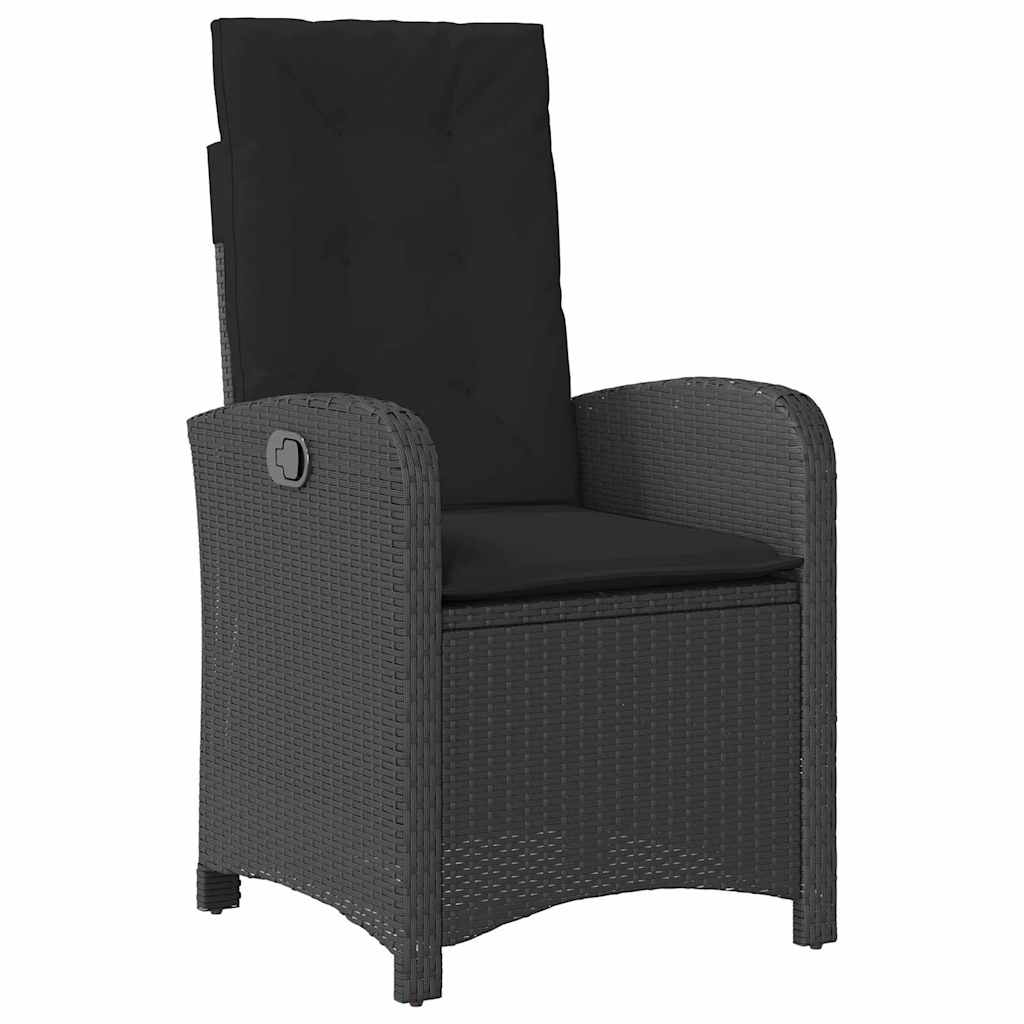 Garten Essgruppe mit Kissen 5 pcs Schwarz Poly-Rattan