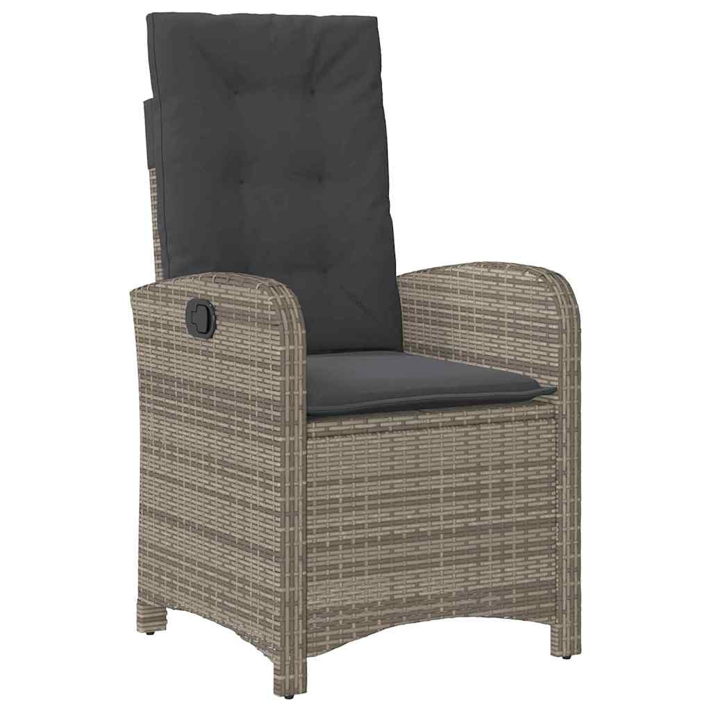 Garten Essgruppe mit Kissen 5 pcs Grau Poly-Rattan