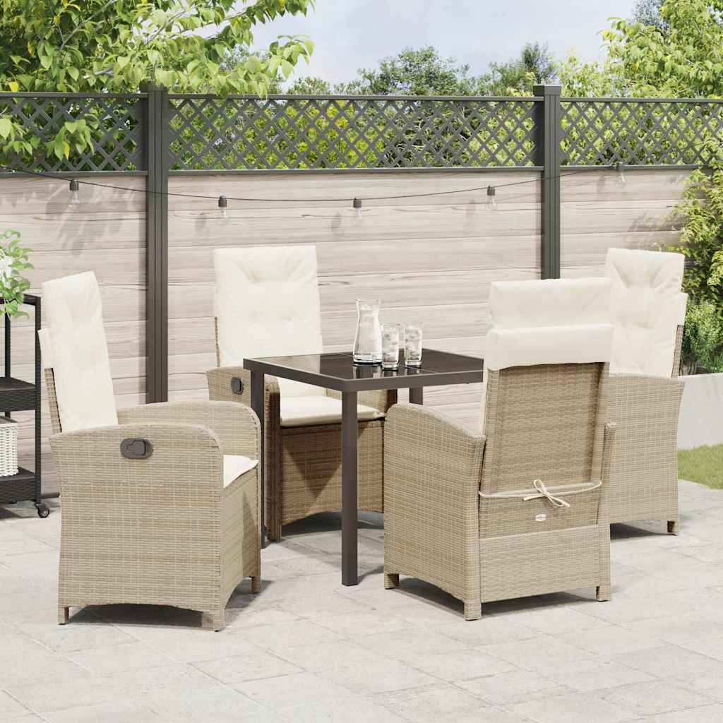 Garten Essgruppe mit Kissen 5 pcs Beige Poly-Rattan