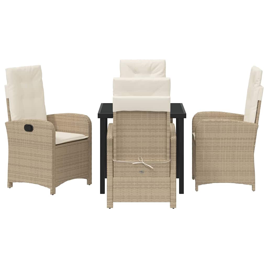 Garten Essgruppe mit Kissen 5 pcs Beige Poly-Rattan
