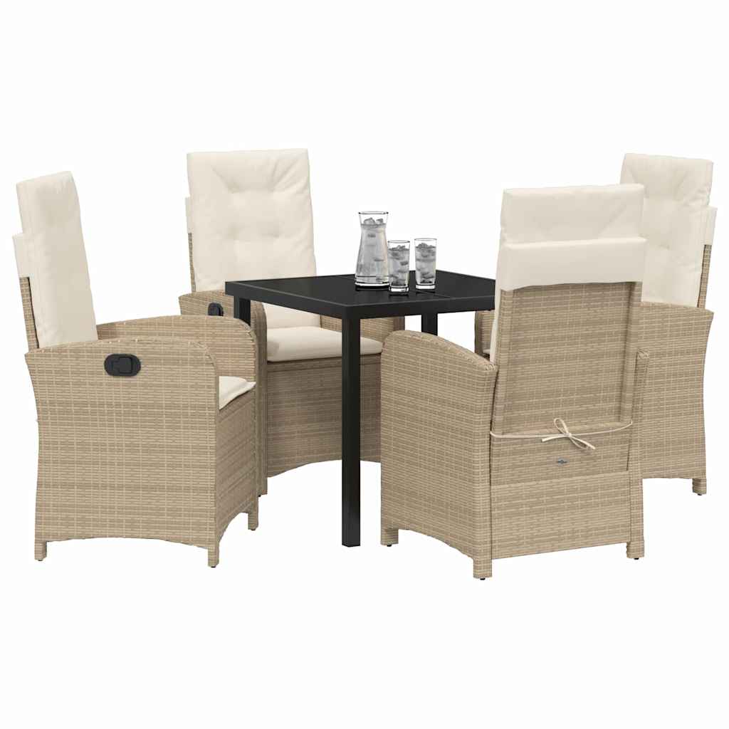 Garten Essgruppe mit Kissen 5 pcs Beige Poly-Rattan