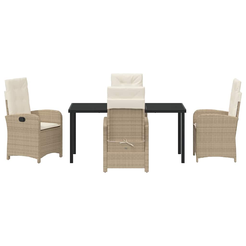 Garten Essgruppe mit Kissen 5 pcs Beige Poly-Rattan