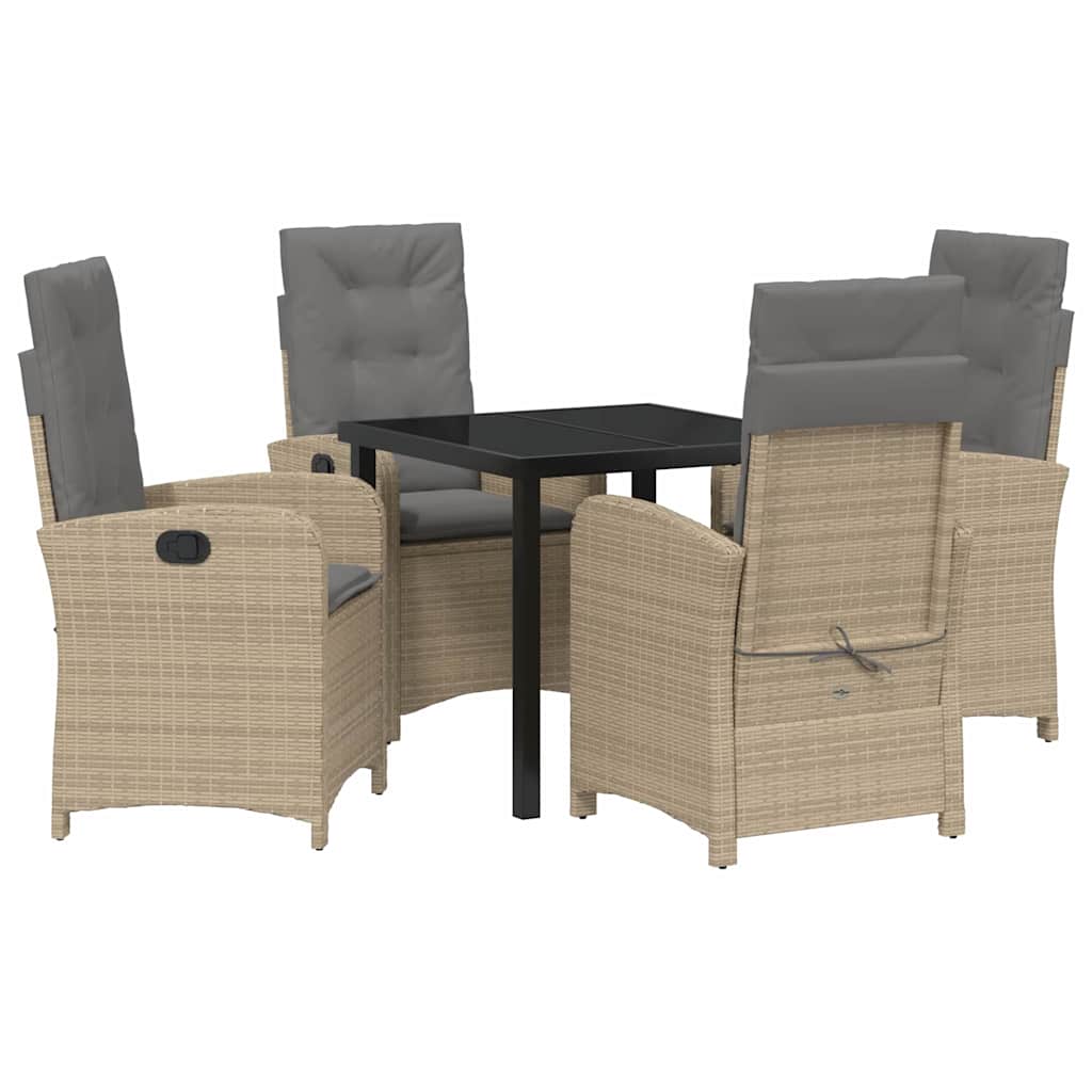 Garten Essgruppe mit Kissen 5 pcs Beige Poly-Rattan