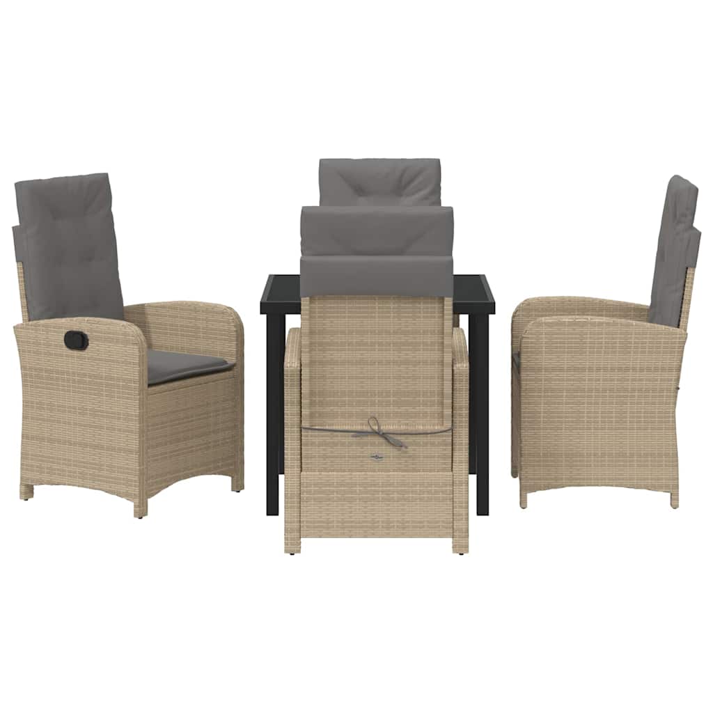 Garten Essgruppe mit Kissen 5 pcs Beige Poly-Rattan