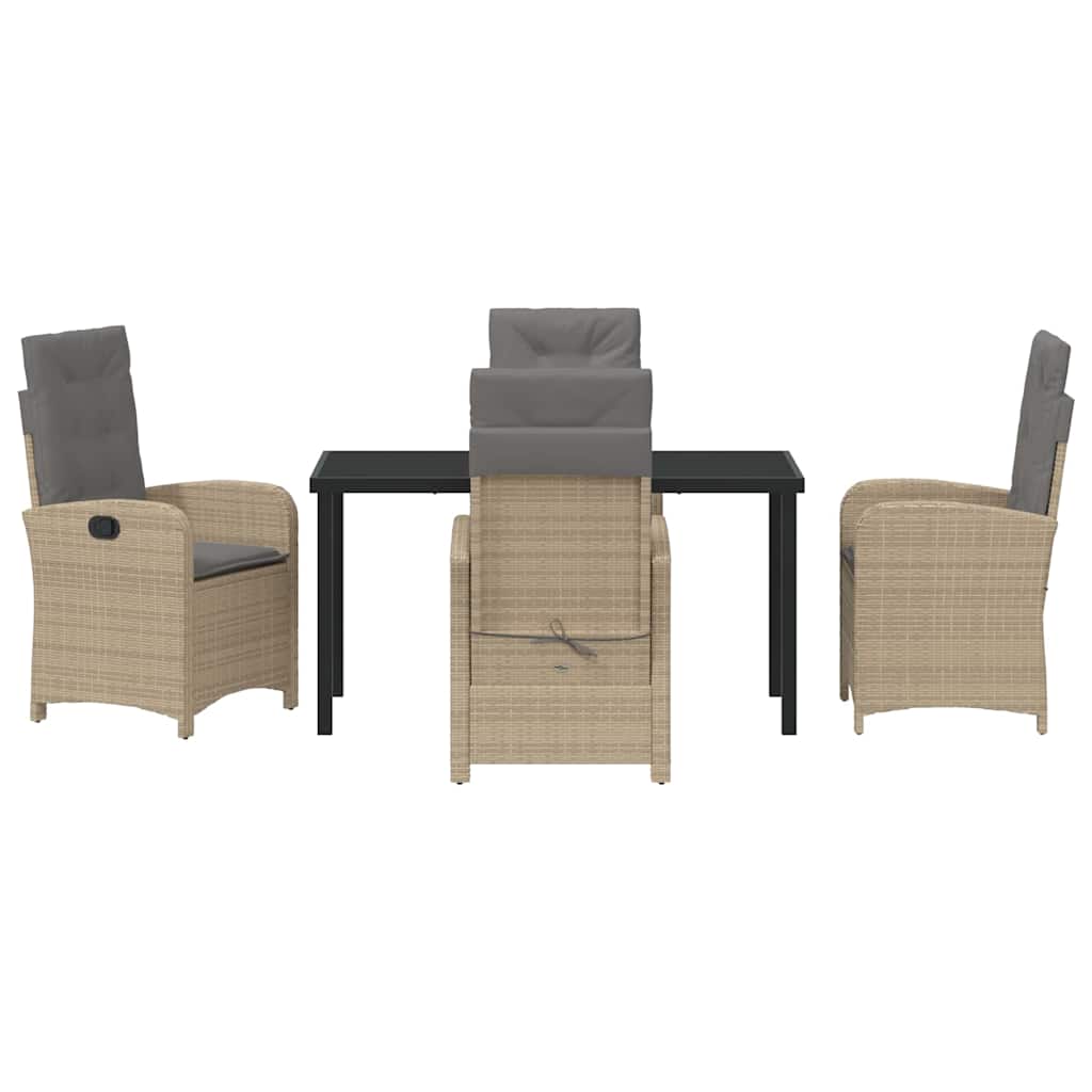 Garten Essgruppe mit Kissen 5 pcs Beige Poly-Rattan